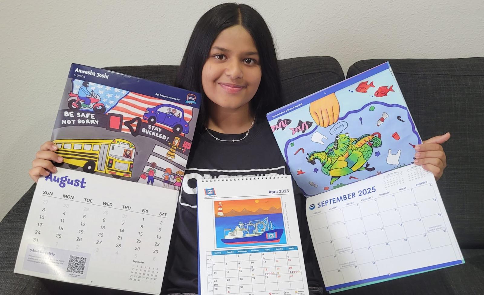 Student artworks selected for 3 calendars in year 2025